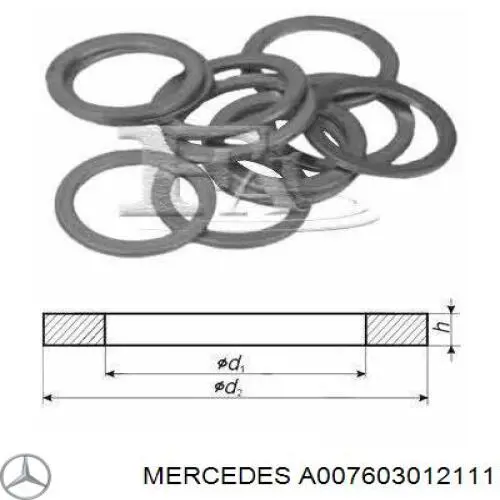 Прокладка пробки поддона двигателя A007603012111 Mercedes