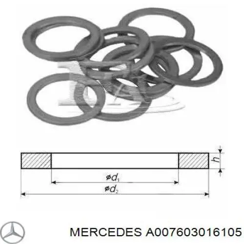 Прокладка пробки поддона двигателя A007603016105 Mercedes