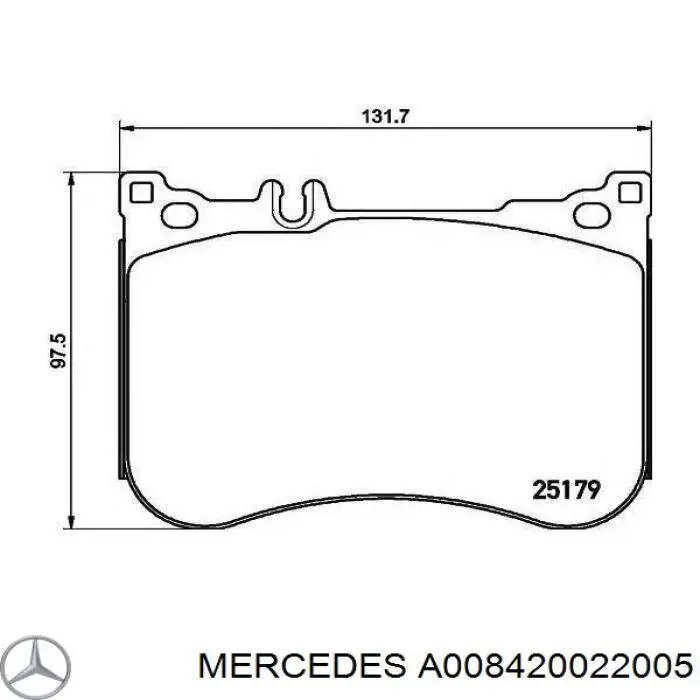 A008420022005 Mercedes колодки тормозные передние дисковые