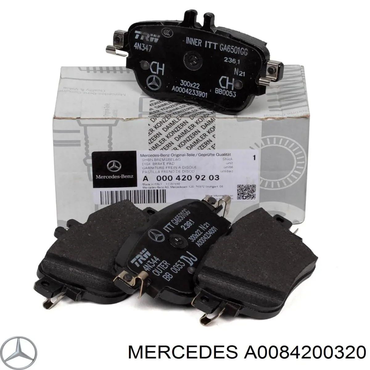 Купить A0084200320 Mercedes Колодки тормозные