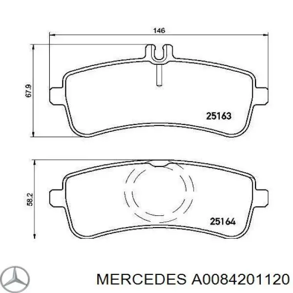 Колодки дисковые  Mercedes A0084201120 цена, от 114.85 USD