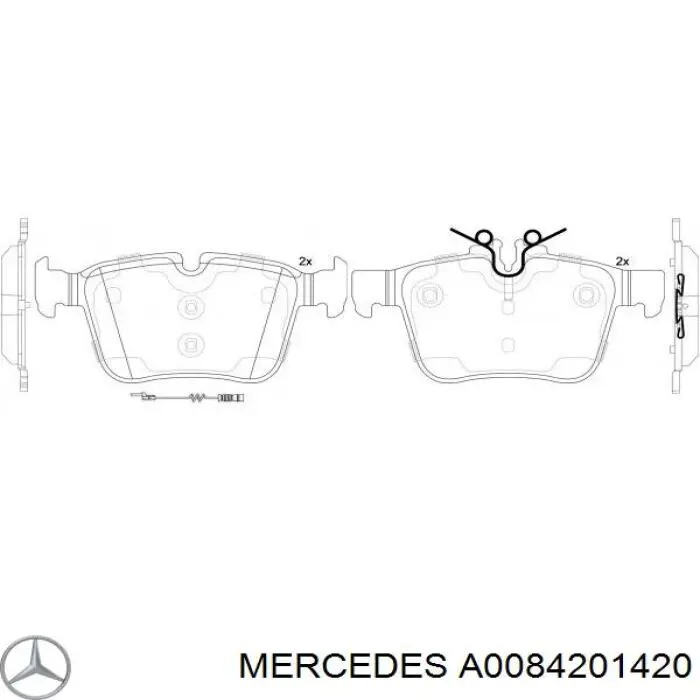 Задние тормозные колодки A0084201420 Mercedes