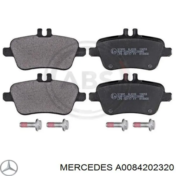 A0084202320 Mercedes sapatas do freio traseiras de disco