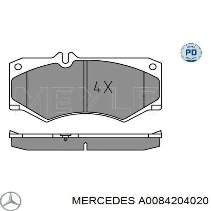 Pastillas de freno delanteras A0084204020 Mercedes