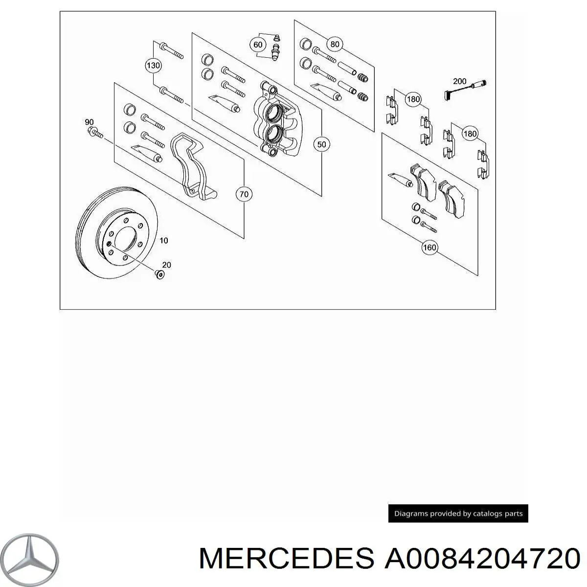 Передние тормозные колодки A0084204720 Mercedes