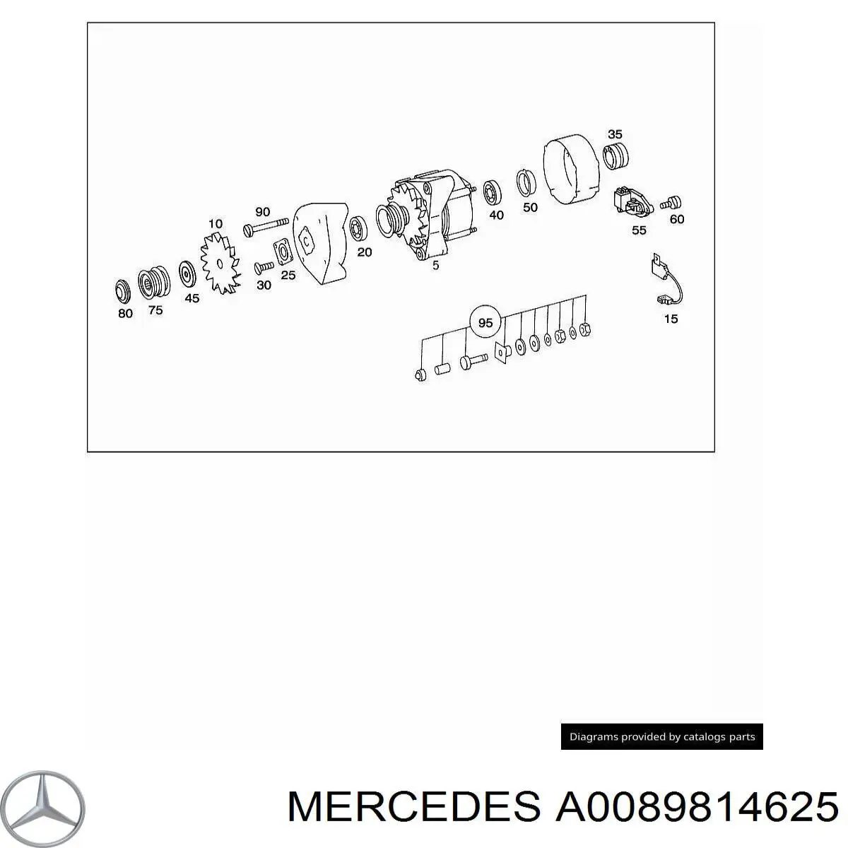 A0089814625 Mercedes подшипник генератора