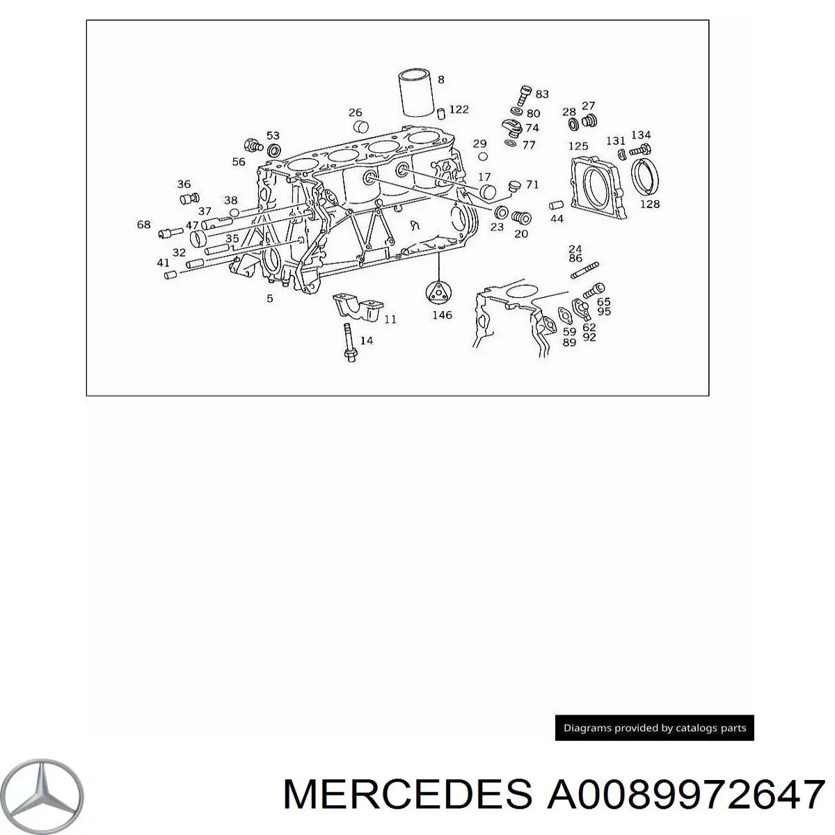 A0089972647 Mercedes сальник коленвала двигателя задний