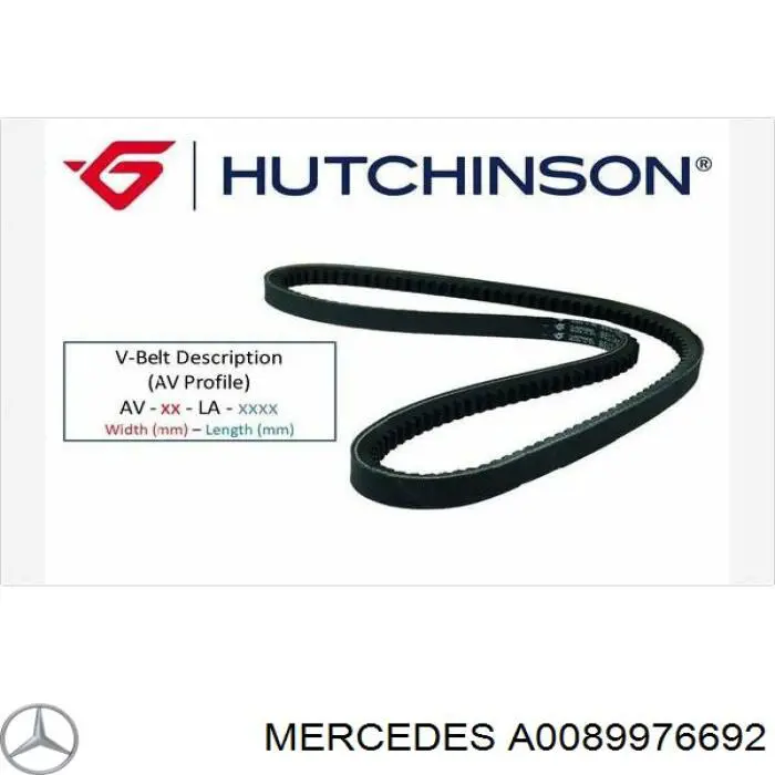 Ремень генератора A0089976692 Mercedes