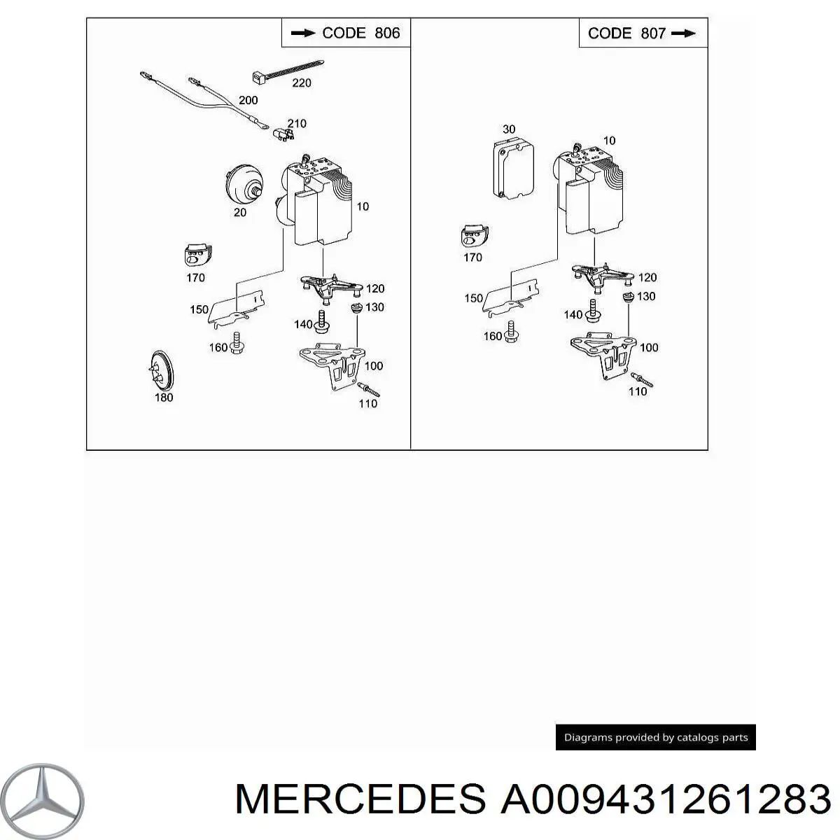 Блок управления АБС (ABS) гидравлический A009431261283 Mercedes