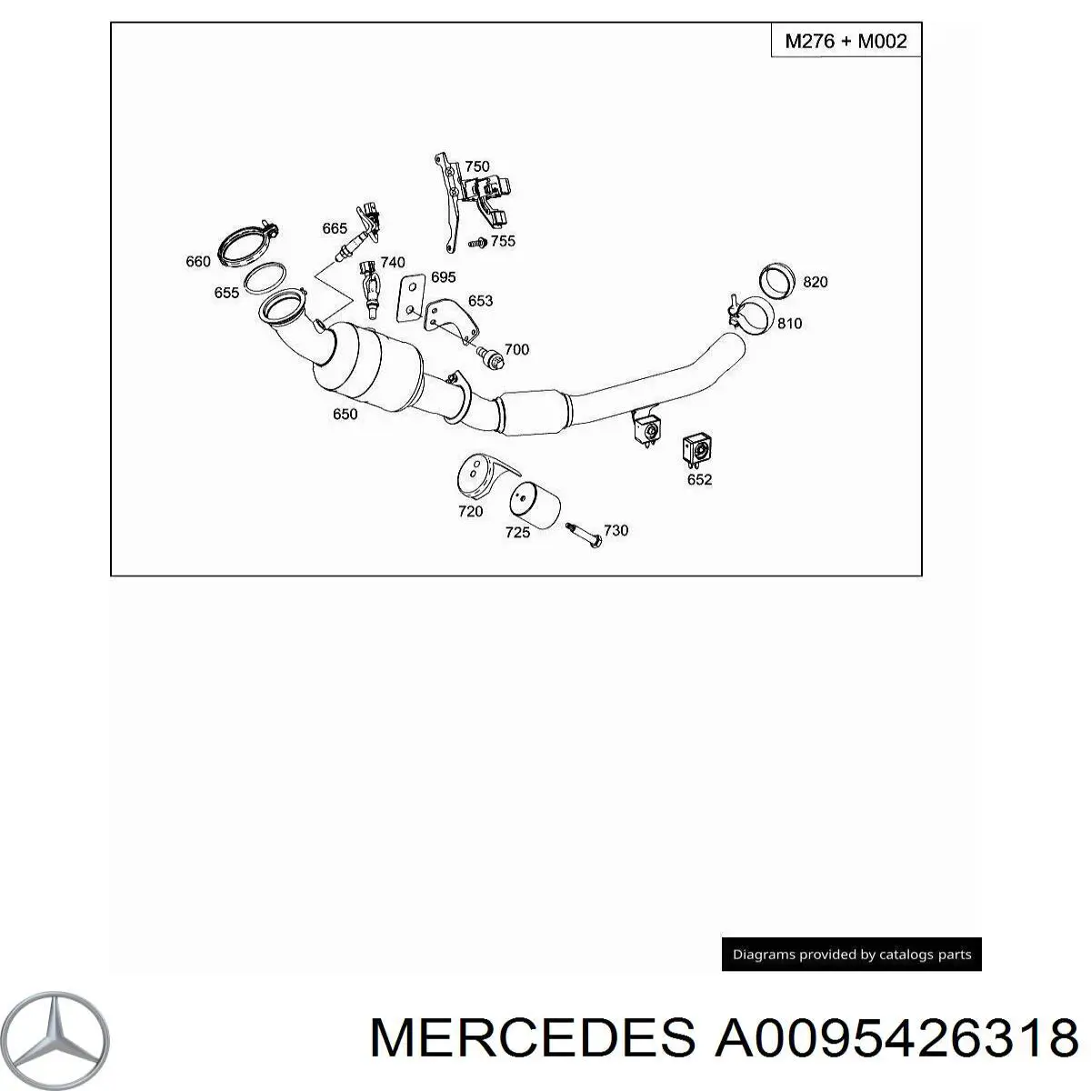 0095426318 Mercedes Лямбда-зонд, датчик кислорода до катализатора