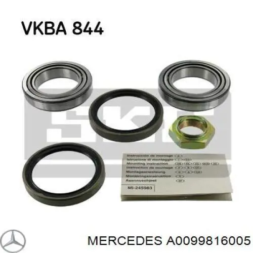 Подшипник ступицы колеса Mercedes A0099816005 цена, от 15.55 USD