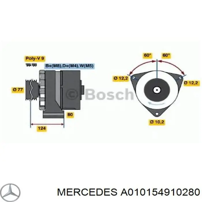 A010154910280 Mercedes генератор