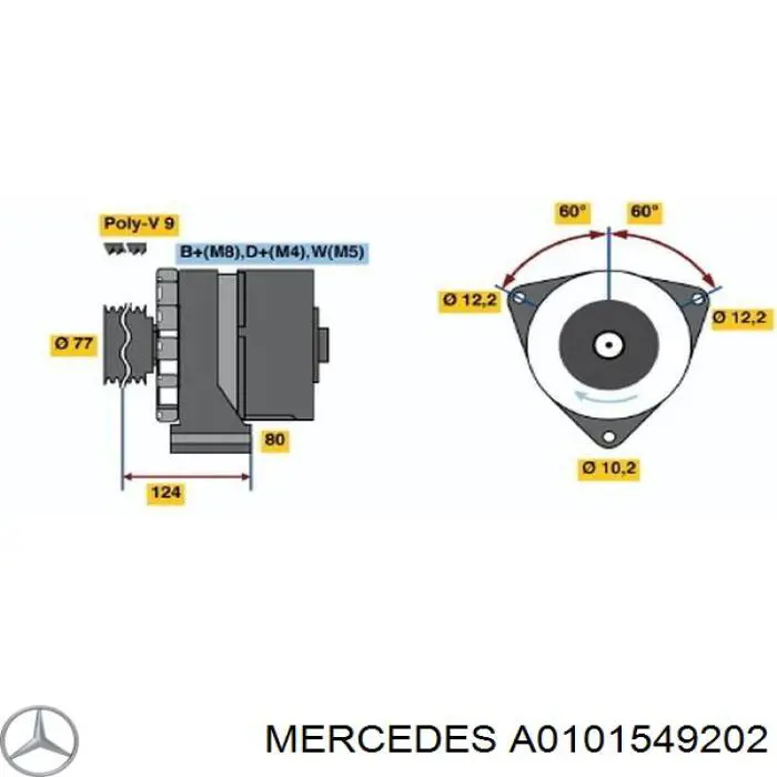 A0101549202 Mercedes генератор