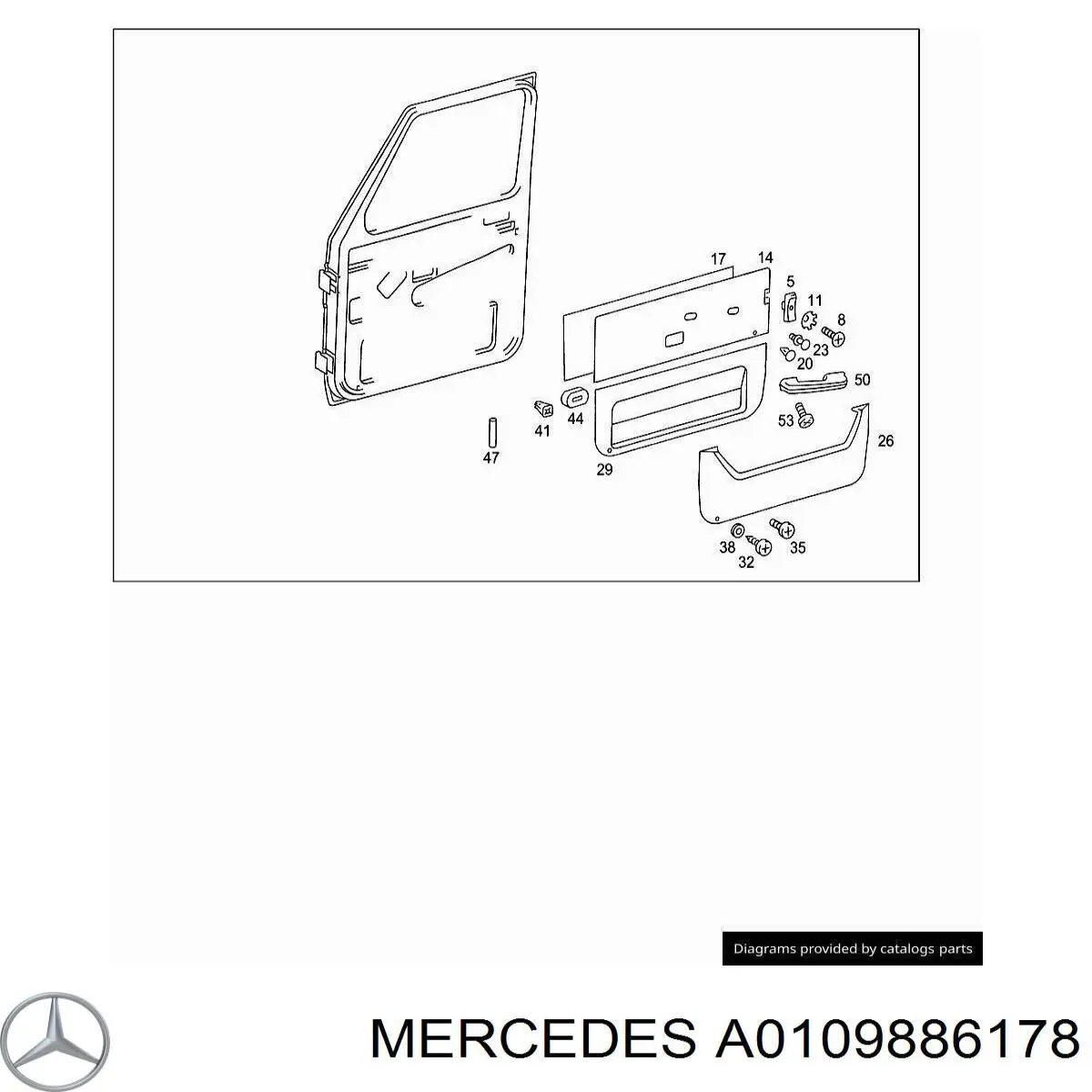 A0109886178 Mercedes пистон (клип крепления накладок порогов)