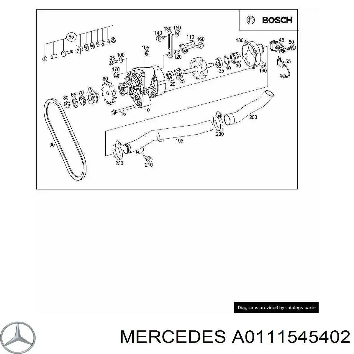 Генератор A011154540280 Mercedes