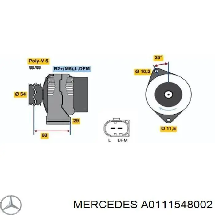 Купить A0111548002 Mercedes Генератор