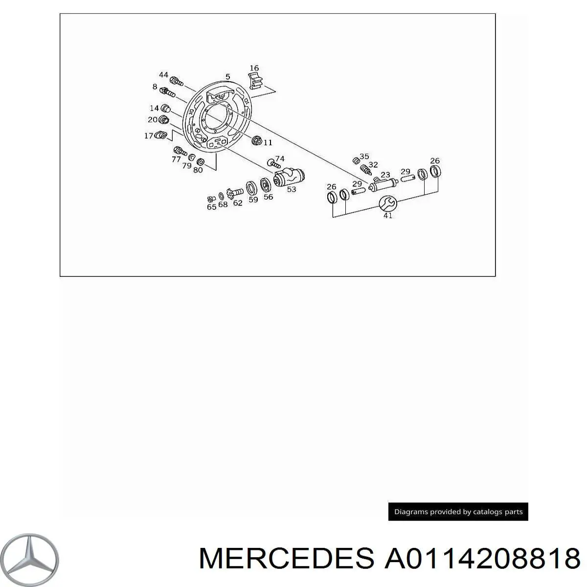 Рабочий тормозной цилиндр Mercedes A0114208818 цена, от 12.41 USD