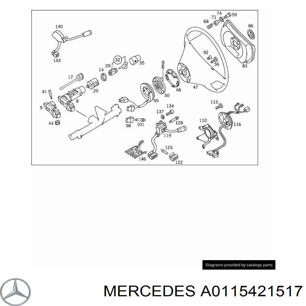 A0115421517 Mercedes датчик угла поворота рулевого колеса
