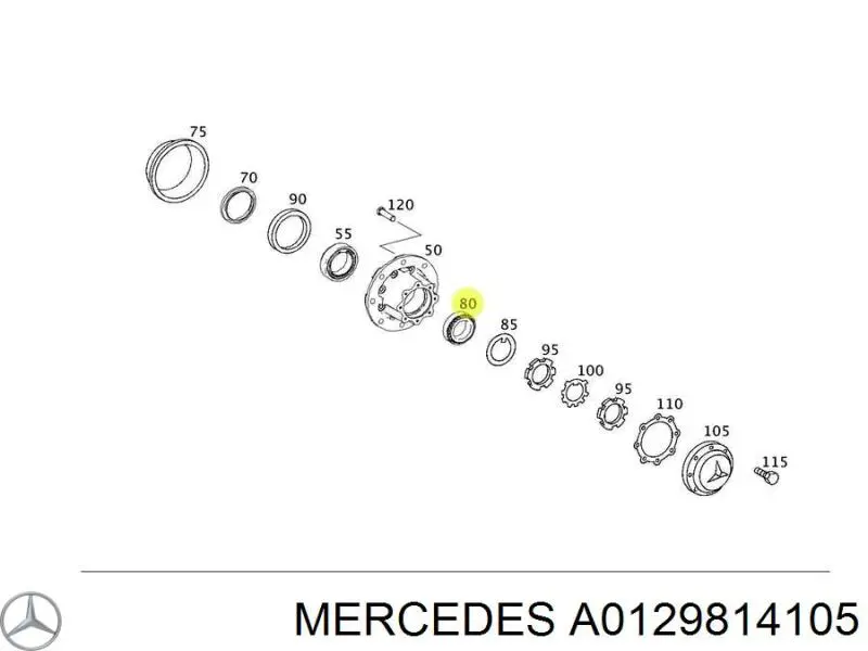 Подшипник задней ступицы A0129814105 Mercedes