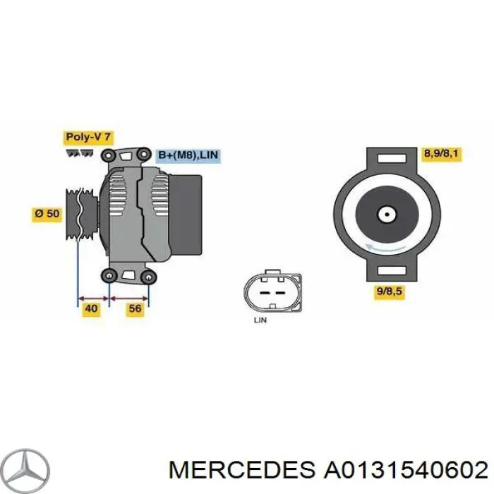 A0131540602 Mercedes gerador