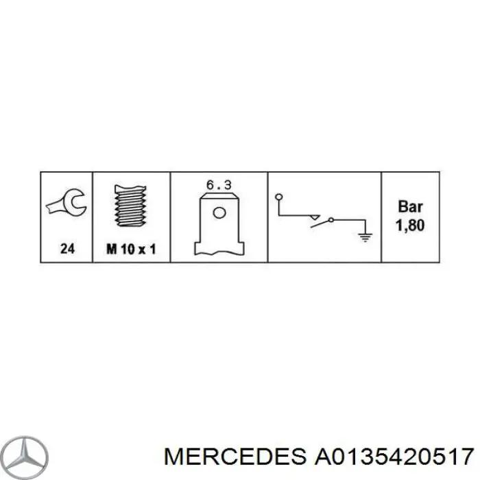 Купить A0135420517 Mercedes Датчик давления масла