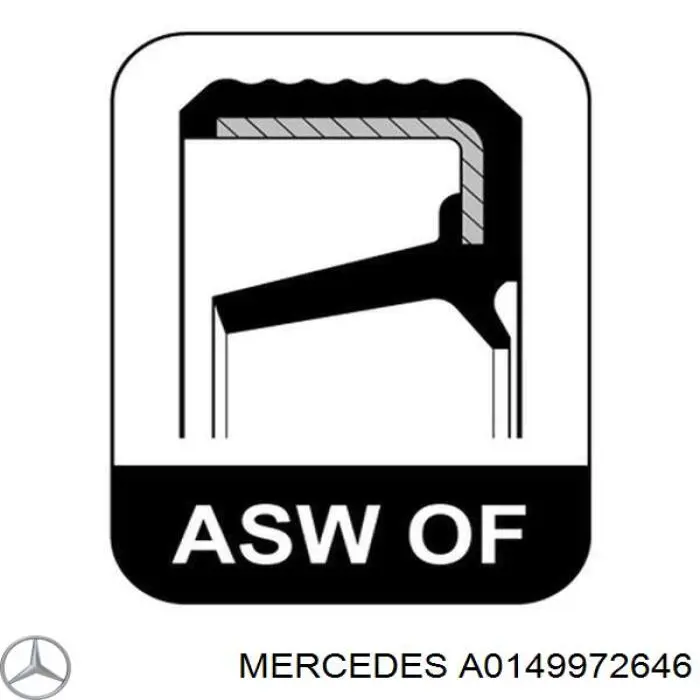 A0149972646 Mercedes сальник коленвала двигателя передний