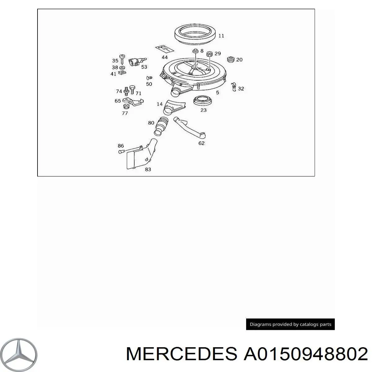 Корпус воздушного фильтра A0150948802 Mercedes