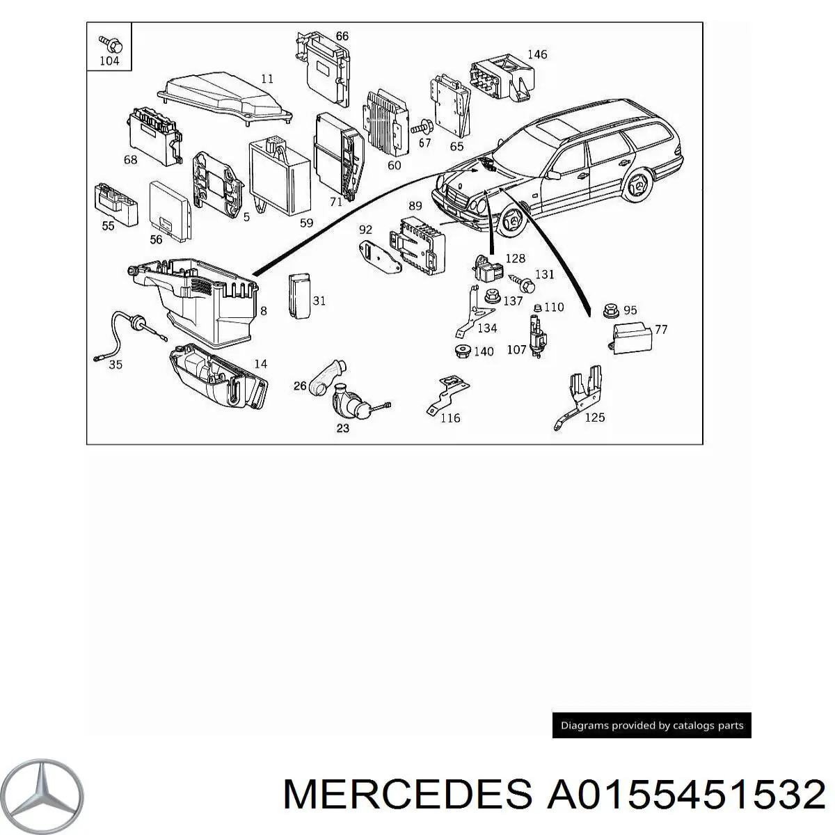 Блок стабилизации кузова VSC Mercedes 0155451532 цена, от 12.67 USD