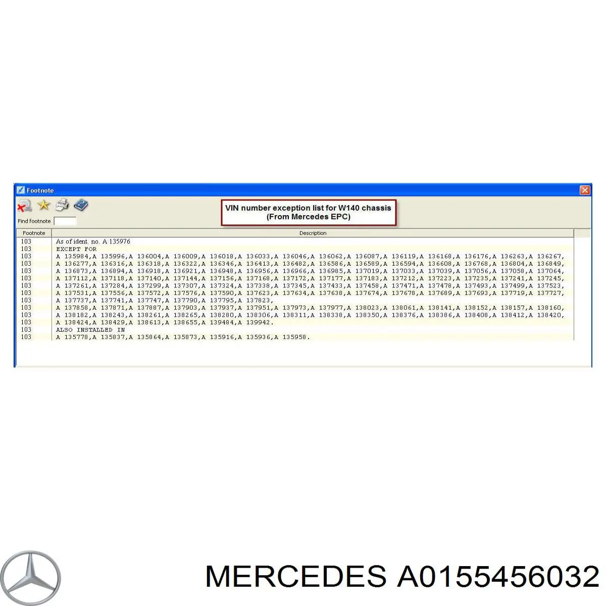 A0155456032 Mercedes 