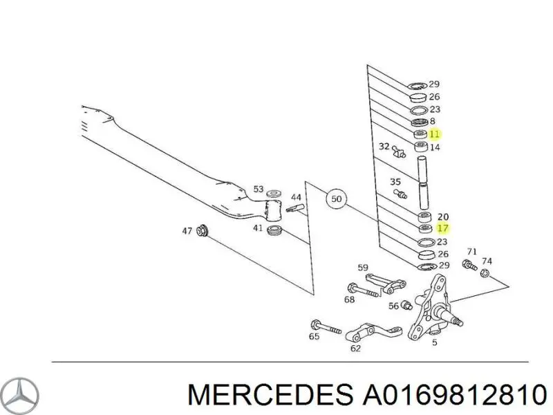 Подшипник шкворня Mercedes A0169812810 цена, от 12.01 USD