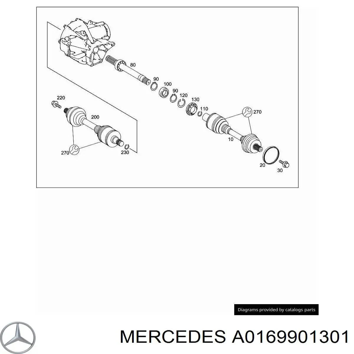 Болт передней полуоси (ШРУСа) наружный на Mercedes E (W210)