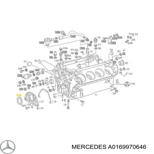 A0169970646 Mercedes сальник коленвала двигателя передний