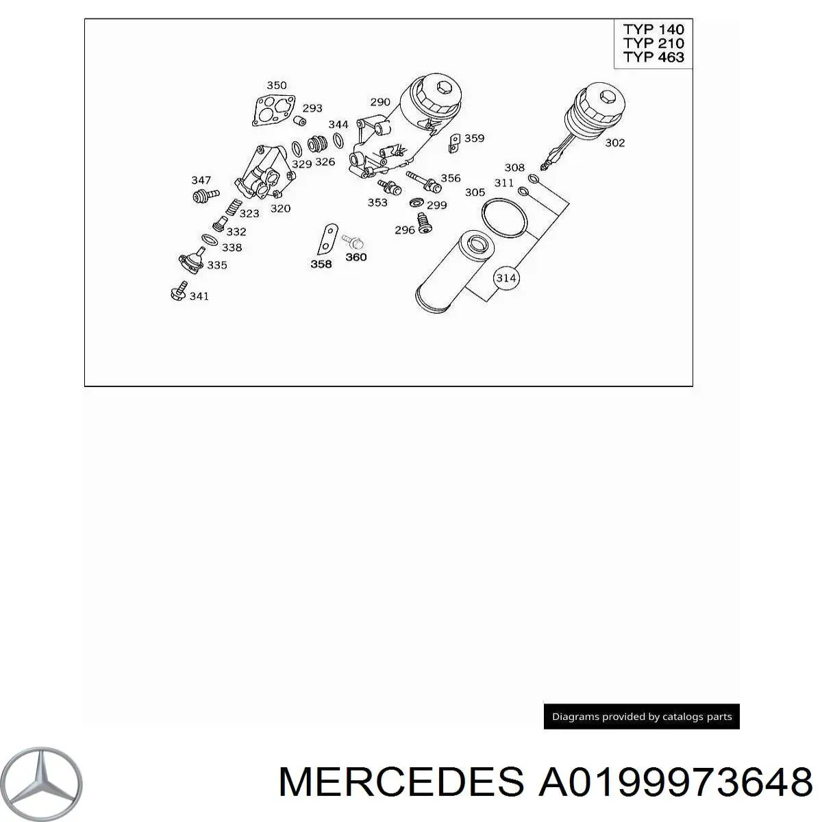 A0199973648 Mercedes прокладка адаптера масляного фильтра