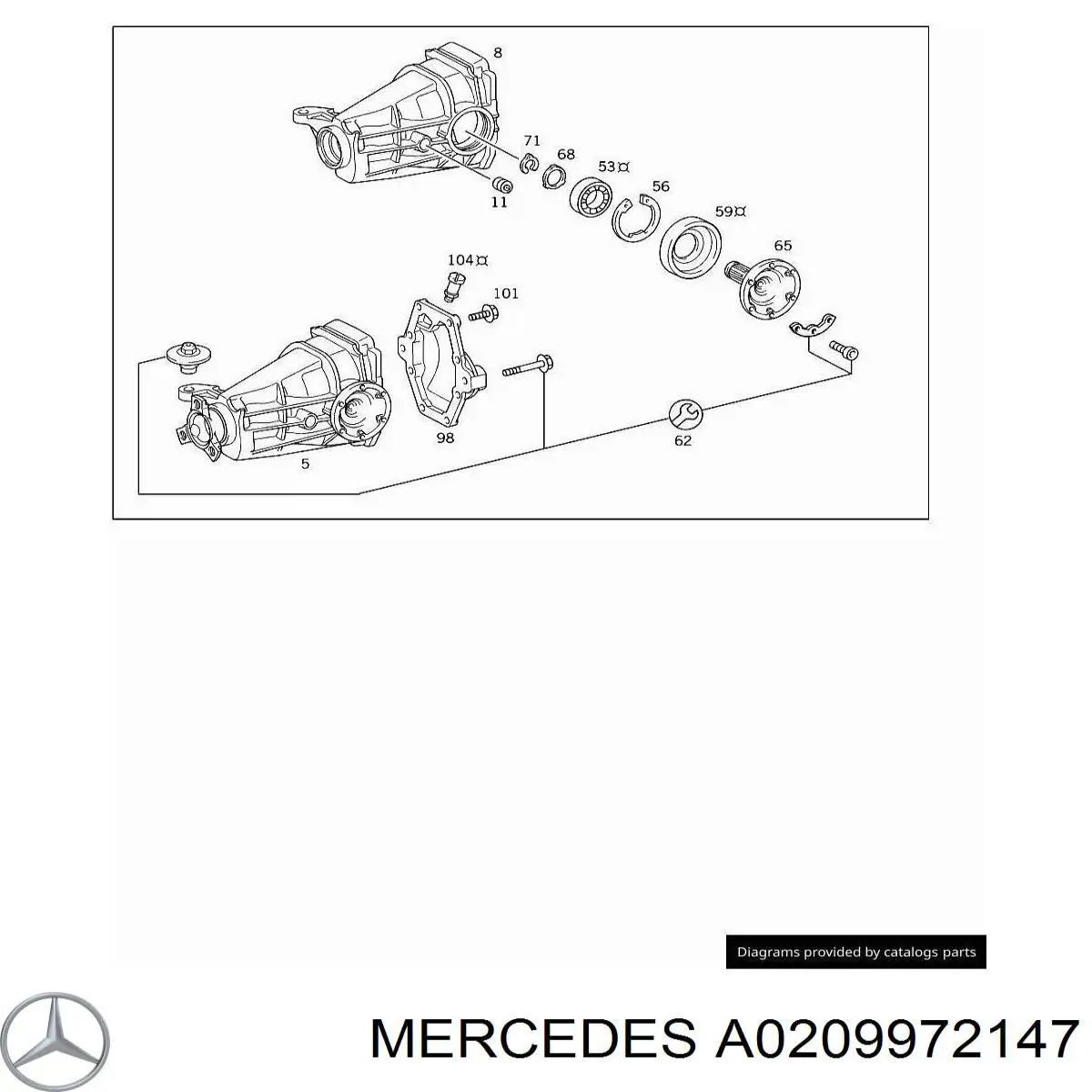Сальник хвостовика редуктора заднего моста Mercedes A0209972147 цена, от 5.54 USD