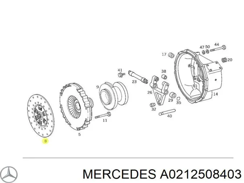 Диск сцепления A0212508403 Mercedes