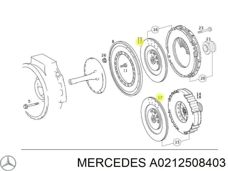 Купить A0212508403 Mercedes Диск сцепления