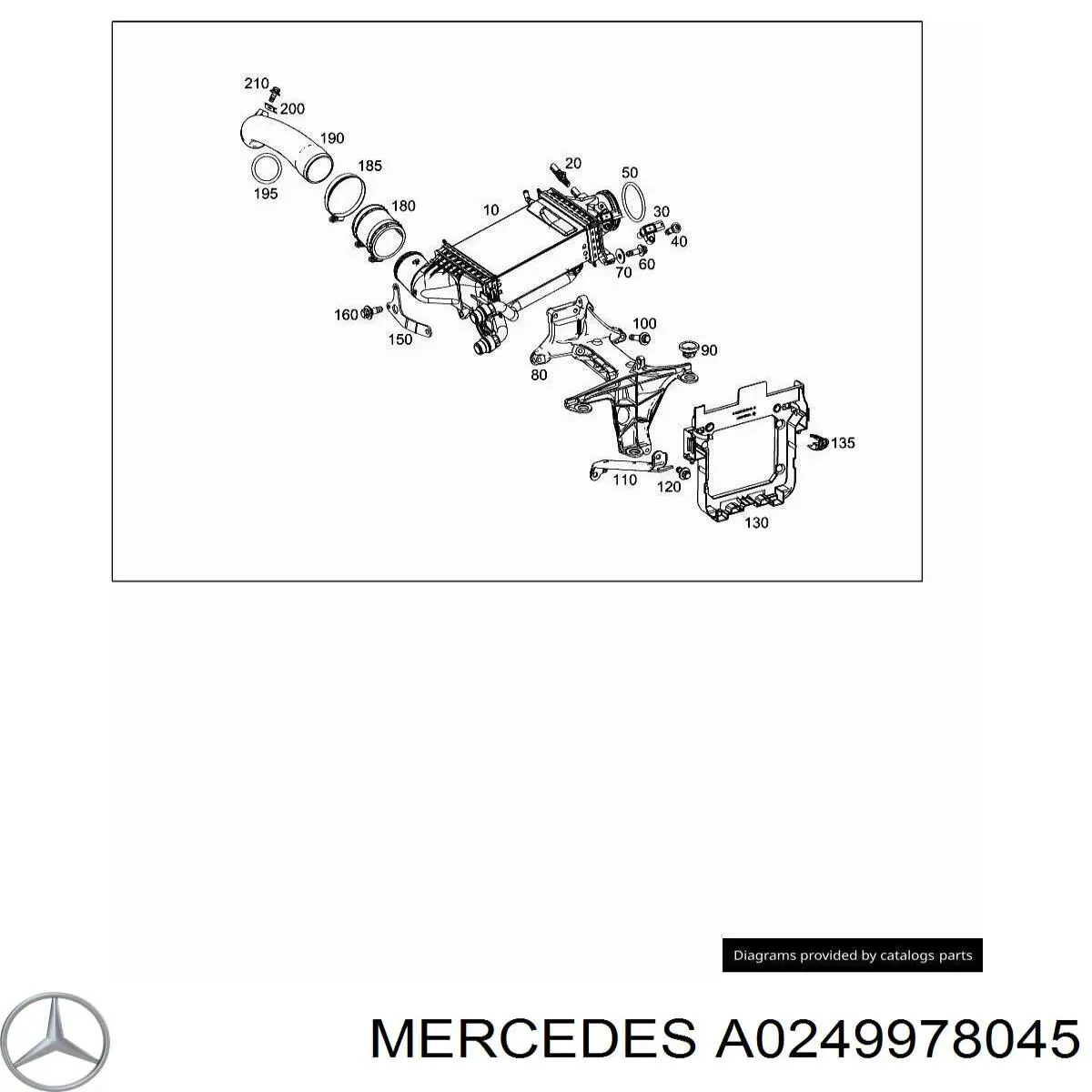 Anel de vedação (vedante) de cano derivado de intercooler para Mercedes E (C238)