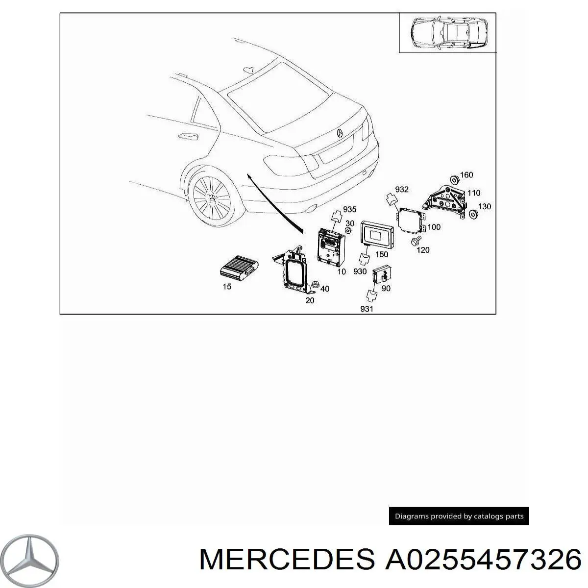  Mercedes A0255457326 цена, от 12.67 USD