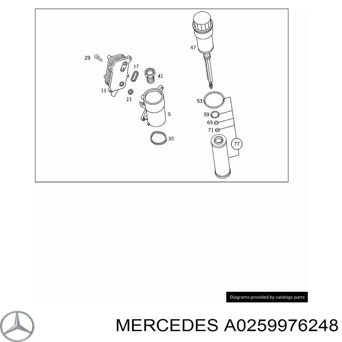 A0169971745 Mercedes anel interno de tampa do filtro de óleo