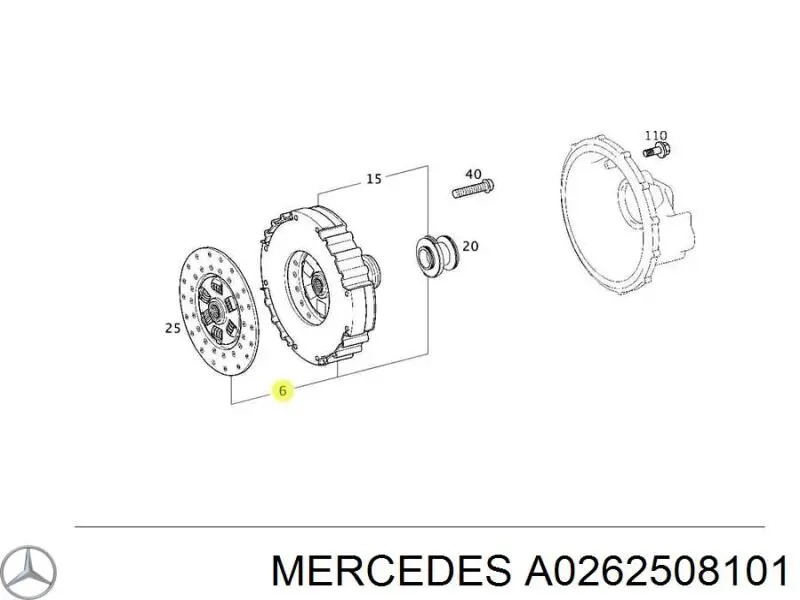 A0262508101 Mercedes kit de embraiagem (3 peças)