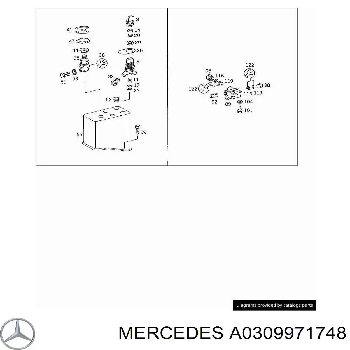 0309971748 Mercedes Блок клапанов регулируемой подвески передний