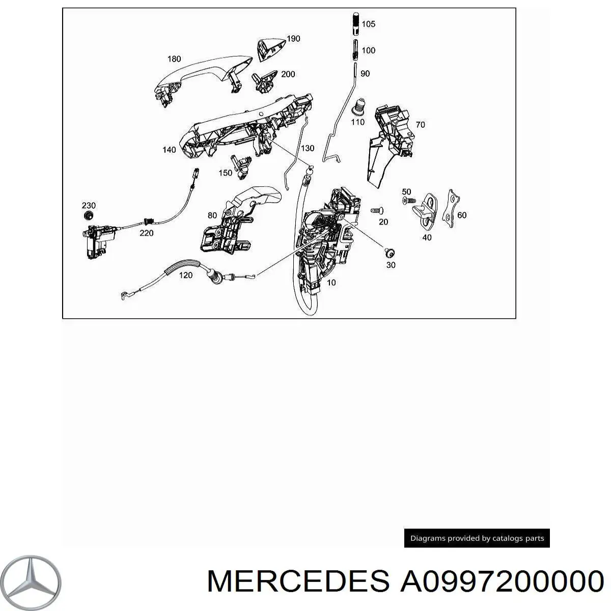 Дверной замок передний правый Mercedes A0997200000 цена, от 46.88 USD