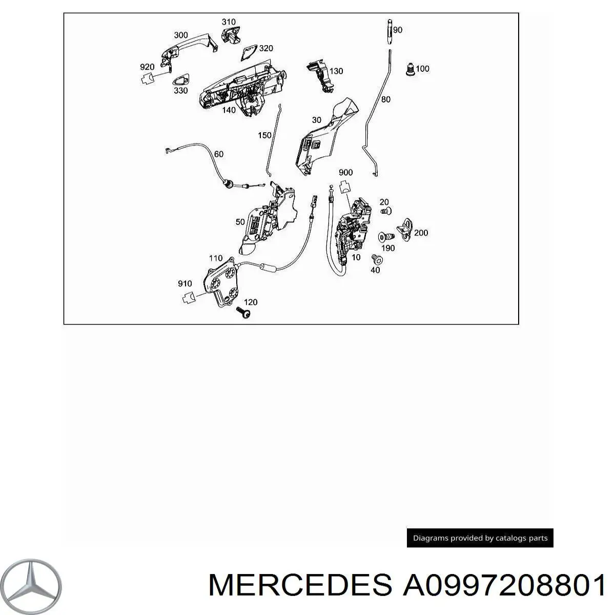 A0997208801 Mercedes Внутренний дверной замок