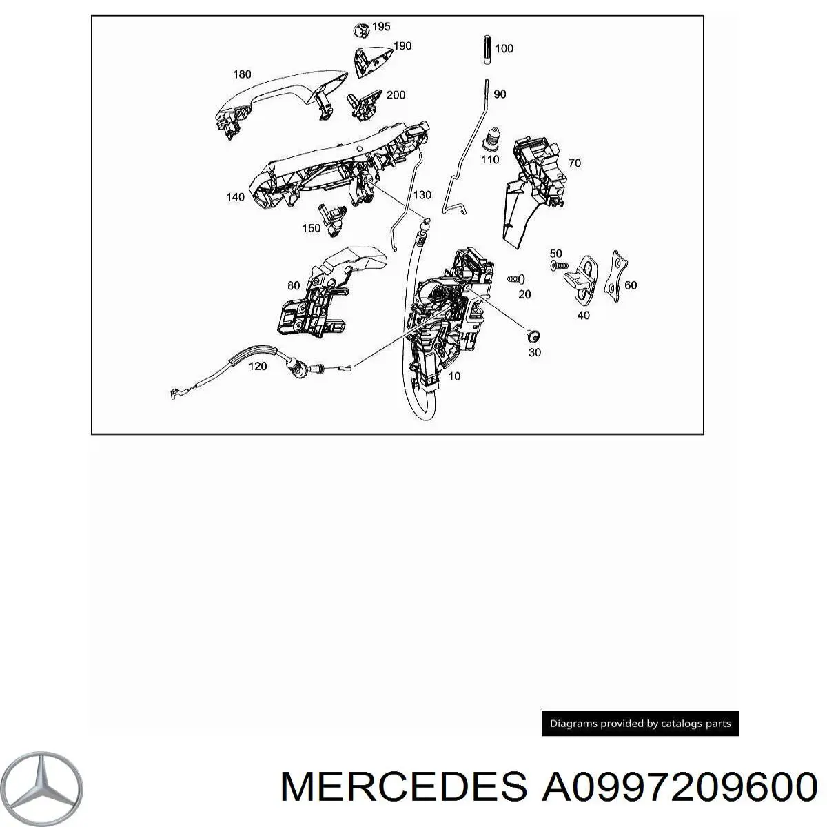 A0997209600 Mercedes fecho da porta dianteira direita