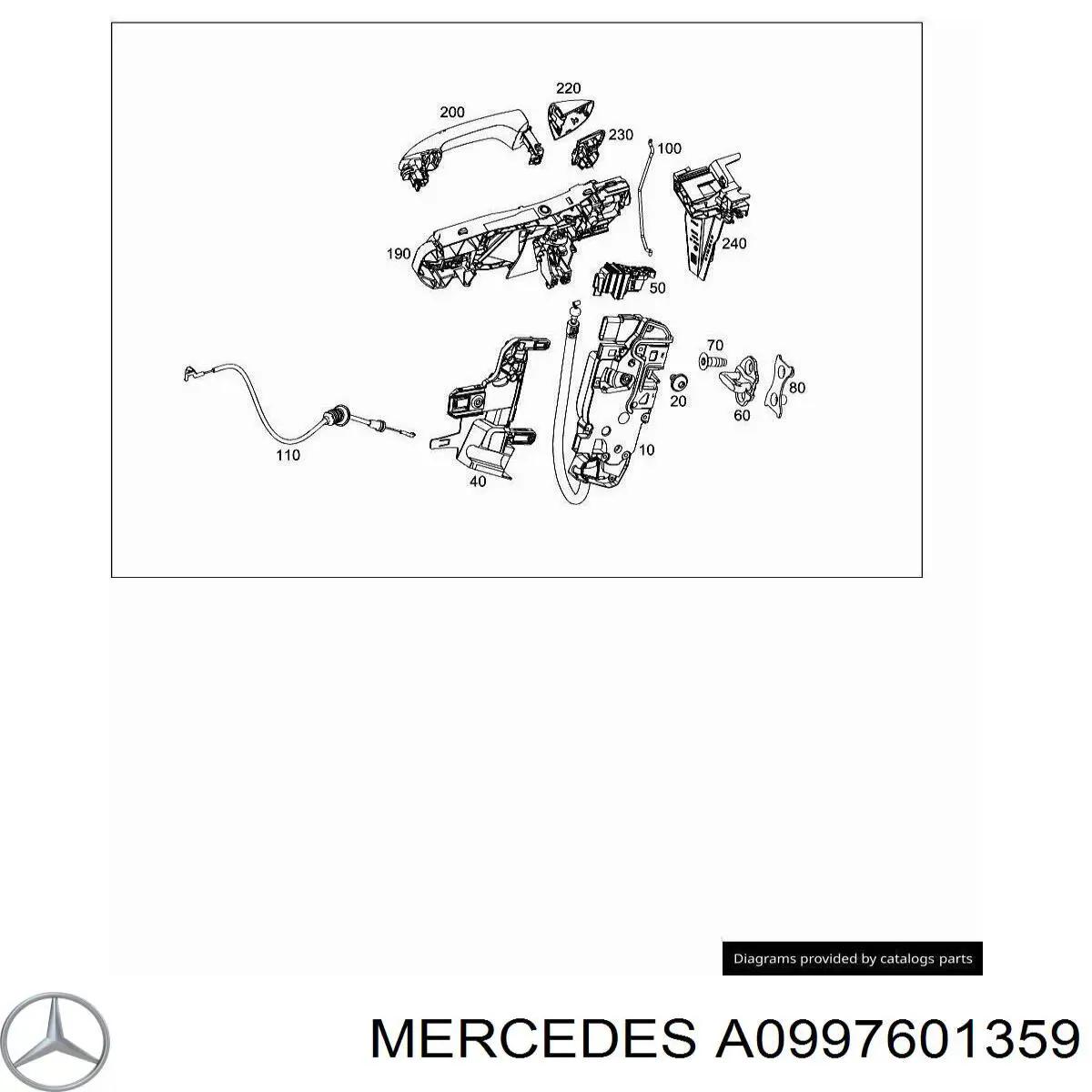 Купить A0997601359 Mercedes Ручка двери передней наружная левая