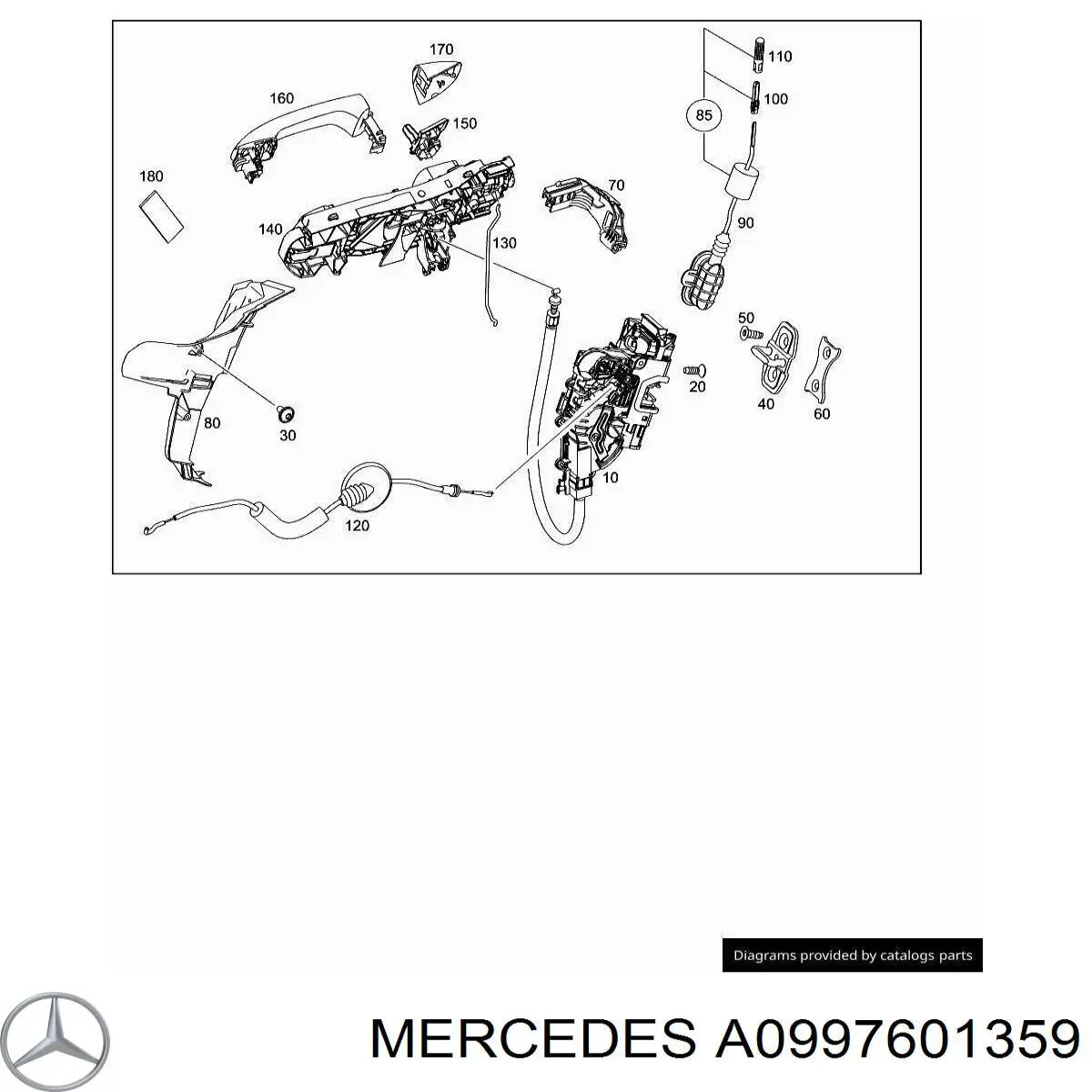 Ручка двери передней наружная левая Mercedes A0997601359 цена, от 38.01 USD