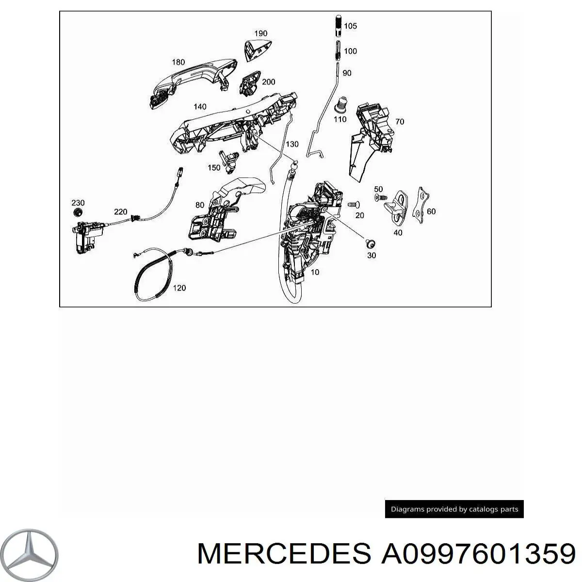 Ручка передней двери наружная, левая на Mercedes E (S213)