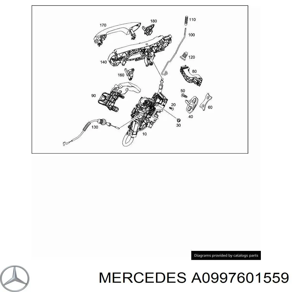 Купить 0997601559 Mercedes Ручка двери задней наружная левая