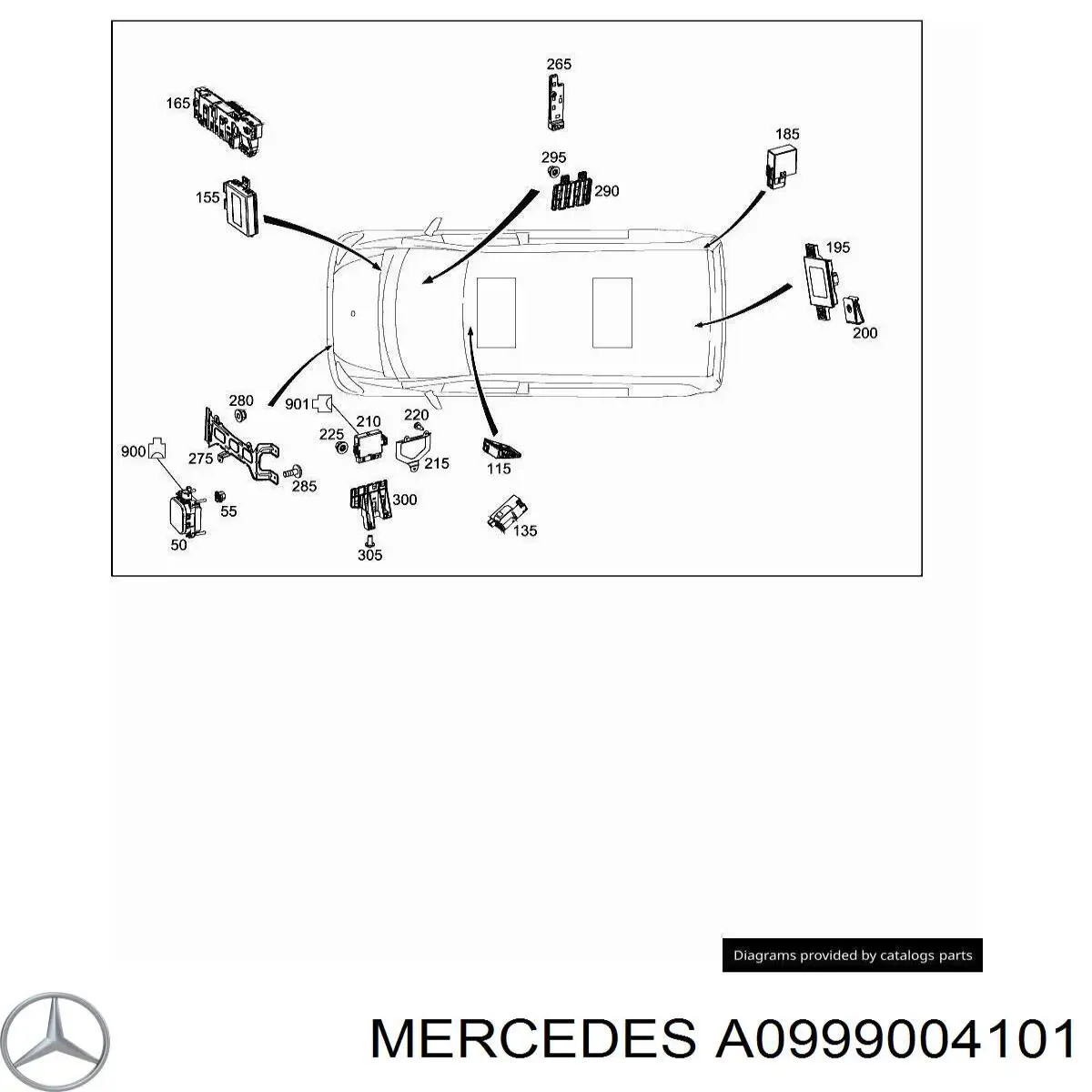 Электронный модуль рулевой колонки Mercedes 0999004101