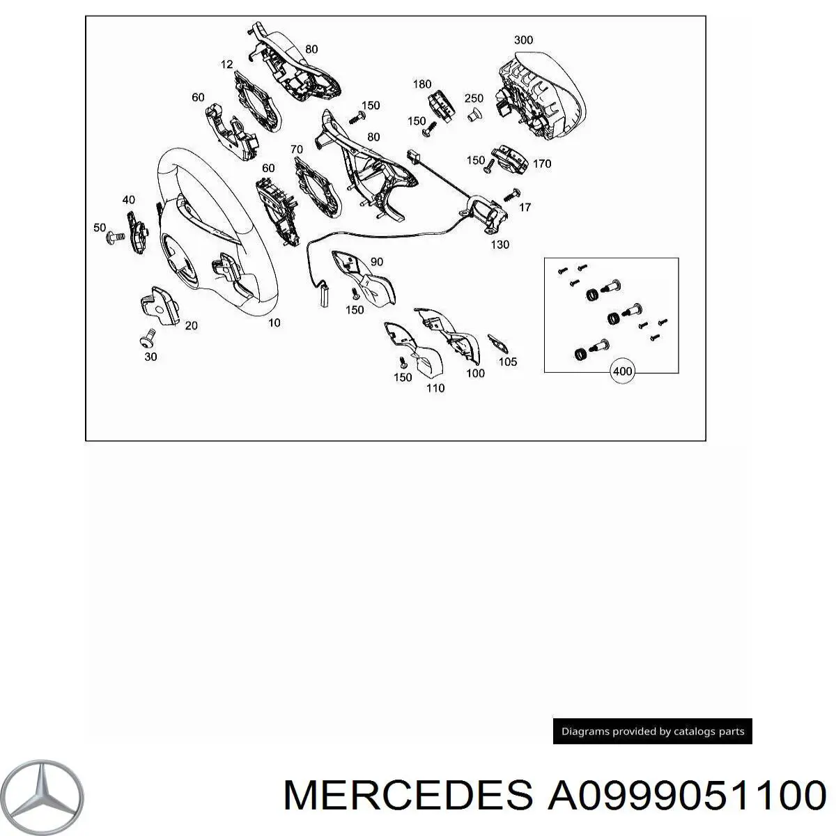 Блок кнопочных переключателей рулевого колеса Mercedes A09990511009107